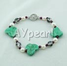 pearl crystal turquoise bracelet