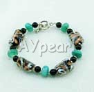 Wholesale Gemstone Jewelry-blue jade colored glaze bracelet