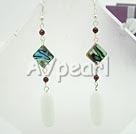 Wholesale earring-garnet abalone shell porcelain earring 