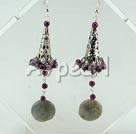 Wholesale Gemstone Earrings-garnet flashed stone earrings