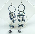 Wholesale earring-black pearl earrings