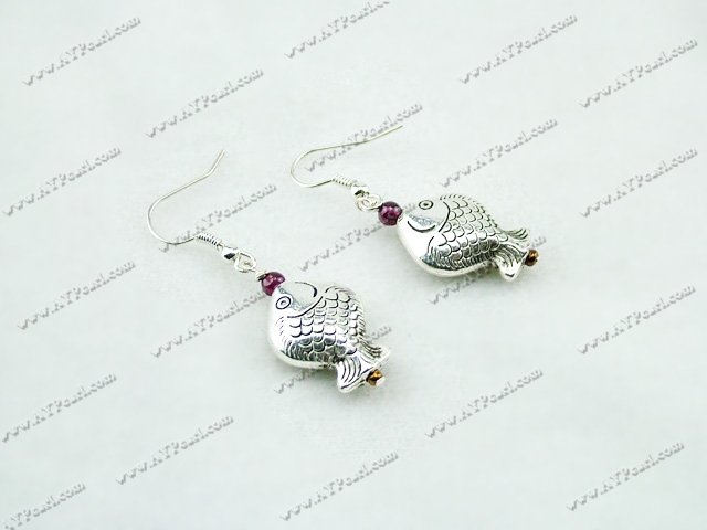 tibet silver fish earrings