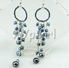 Wholesale earring-black pearl earrings