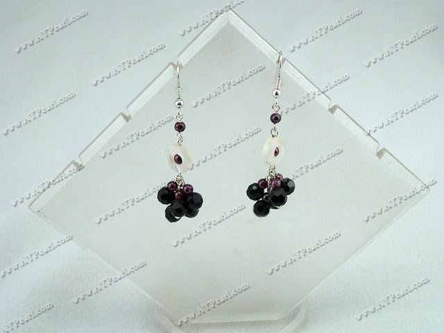 garnet crystal earrings