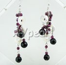 Wholesale Gemstone Earrings-garnet shell crystal earrings