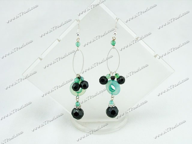 Boucles d'oreilles en cristal de jade bleu