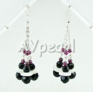 garnet crystal shell earrings
