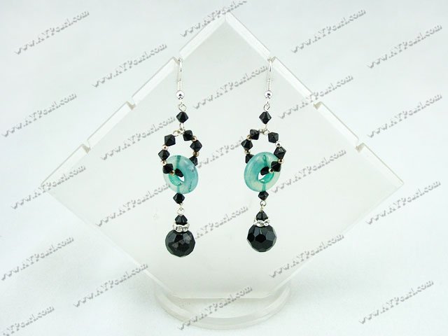 crystal blue jade earrings