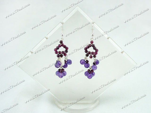 garnet amethyst earrings