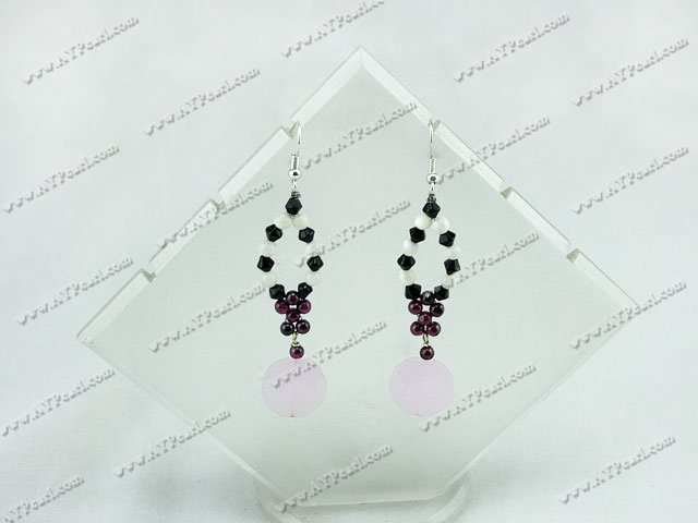 crystal garnet earrings