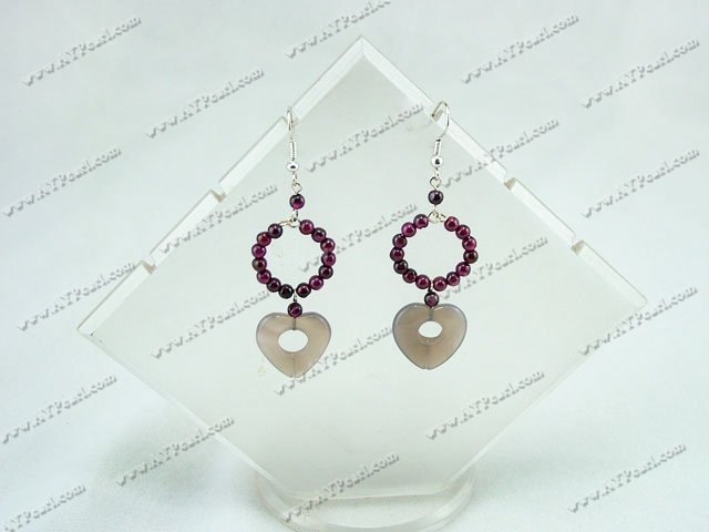 garnet agate earrings