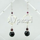 Wholesale Gemstone Earrings-garnet shell crystal earrings