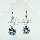 Wholesale earring-pearl garnet earrings