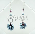 Boucles d'oreilles grenat perle