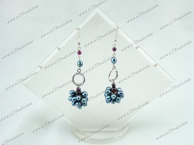pearl garnet earrings