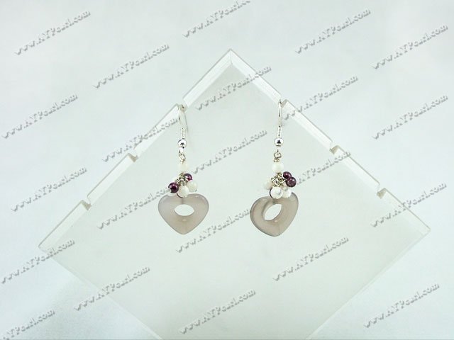 Boucles d'oreilles agate grenat