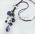 Persian agate black pearl necklace
