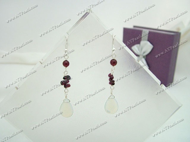 garnet opal earrings