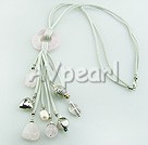 Wholesale Gemstone Jewelry-pearl ross quartz necklace