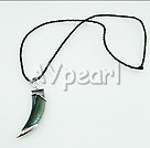 Abalone shell cowhorn pendent