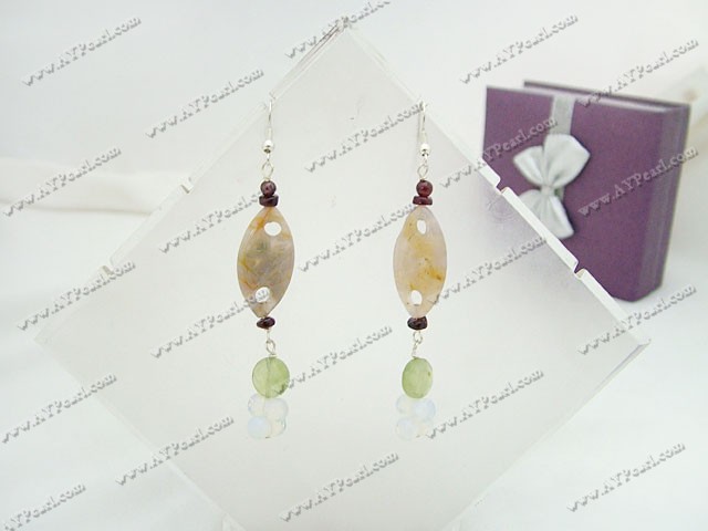 et boucles d'oreilles en agate grenat