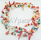 Wholesale coral turquoise shell necklace