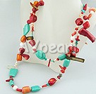 coral turquoise shell necklace