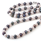 Wholesale white-black pearl necklace