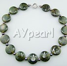 Wholesale Gemstone Jewelry-pearl serpentine agate necklace