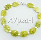 Wholesale Gemstone Jewelry-pearl peridot jade necklace