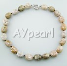 Wholesale Gemstone Jewelry-snowflake agate necklace