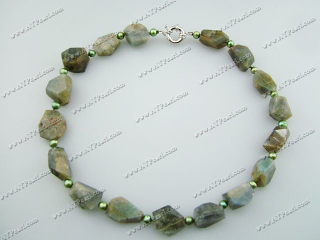natural flashed stone pearl necklace