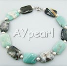 Wholesale Gemstone Jewelry-pearl amazon stone necklace