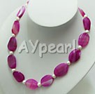 Wholesale Gemstone Necklace-pearl agate necklace