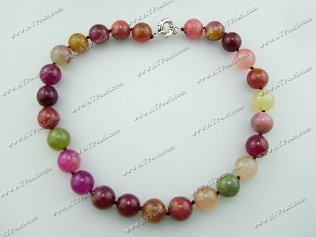 three colored jade necklace
