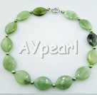 Wholesale Gemstone Necklace-pearl serpentine jade necklace
