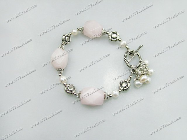 pearl rose quartz bracelet