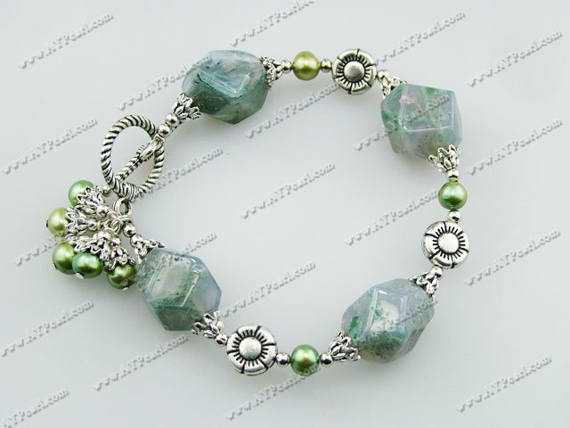 pearl aquatic agate bracelet
