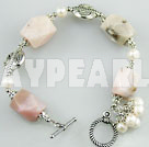 Wholesale Gemstone Jewelry-pearl pink opal bracelet