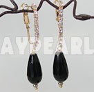 Wholesale Gemstone Jewelry-rhinestone black agate earrings