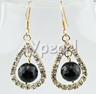 Wholesale Gemstone Jewelry-rhinestone black agate earrings