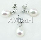 925silver pearl set 