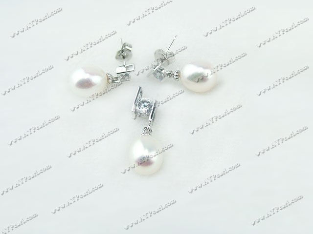 925silver pearl set 