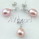 925silver pearl set 