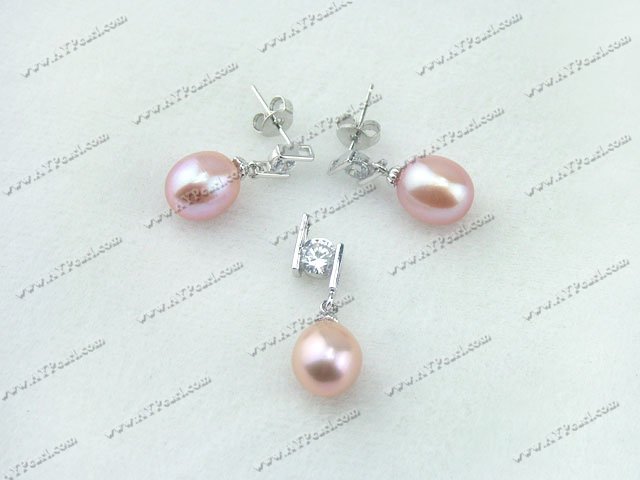 925silver pearl set 