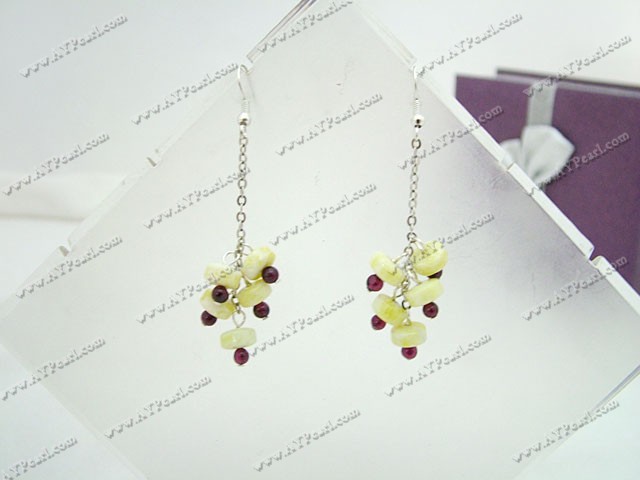 garnet lemon stone earring