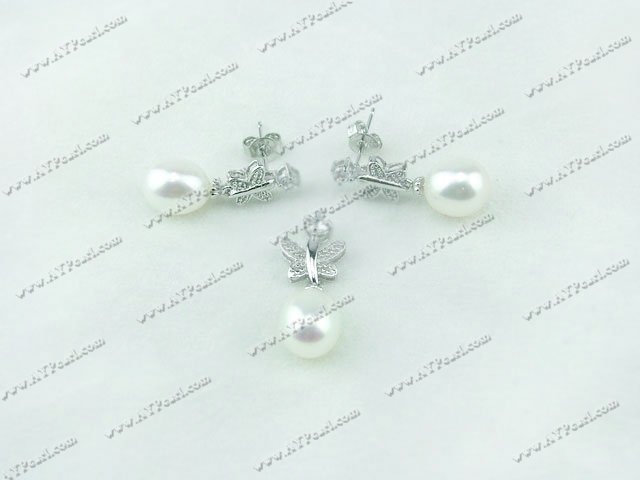 925silver pearl set 
