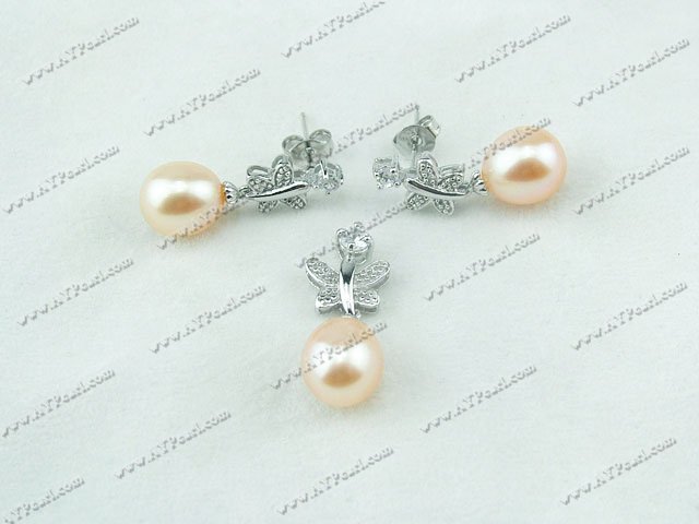 925silver pearl set 