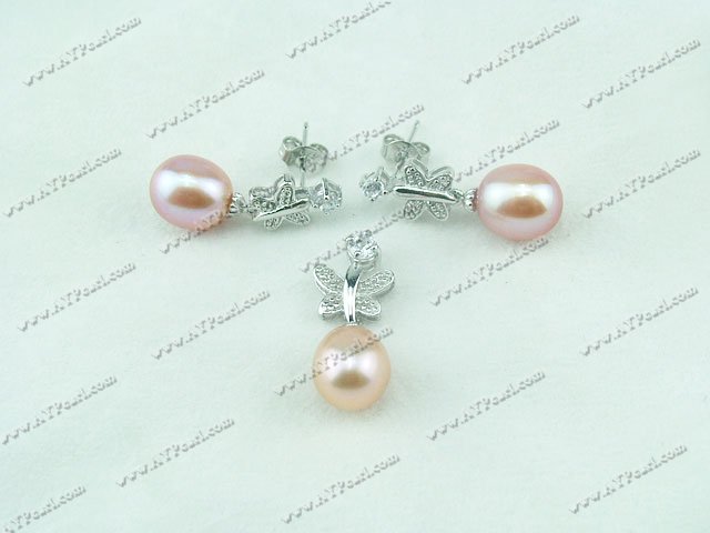 925silver pearl set 