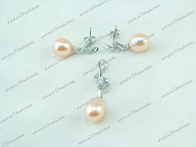 925 sterling silver pearl set